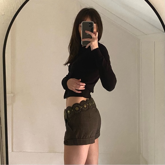Leather Low Rise Wide Grommet Belt One Size main image 2